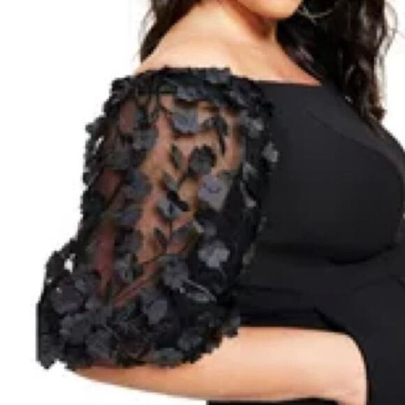 Xscape "BELLE" OFF SHOULDER SCUBA CREPE JUMPSUIT Size 14 New w/ Tag MSRP $219 - Picture 9 of 15